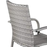 Polyrattan Stapelstoel Comfort Set van 4 kleur Grijs - thumbnail