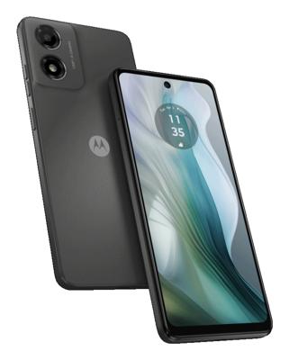 Moto E14 (2/64 GB, accu 5000 mAh, 6,56 inch HD+ 90 Hz display, 13 MP camera, UNISOC® T606 processor, Dual SIM, Android 14 (Go Edition), Charcoal Grey