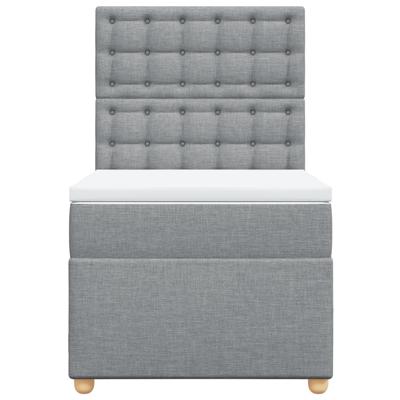 Boxspring met matras stof lichtgrijs 140x200 cm - thumbnail