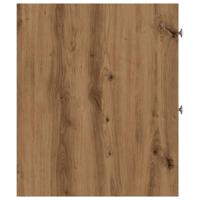 Badkamerkast smal met wielen bewerkt hout artisanaal eikenkleur - thumbnail