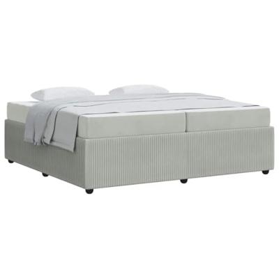 Bedframe met matras met matras Lichtgrijs 200 x 200 cm Fluweel