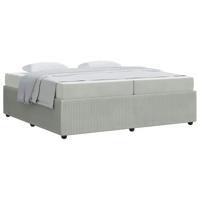 Bedframe met matras met matras Lichtgrijs 200 x 200 cm Fluweel - thumbnail
