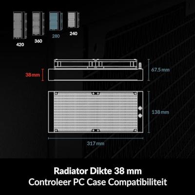 ARCTIC Liquid Freezer III 280 Processor Alles-in-één vloeistofkoeler 14 cm Zwart 1 stuk(s)
