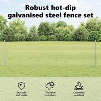 VidaXL Hek met paal zilver 0,5 x 50 m staal - thumbnail
