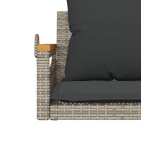 Schommelbank met kussens 63x62x40 cm poly rattan grijs - thumbnail