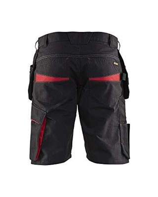 Blåkläder Service short met spijkerzakken 14941330 | Zwart/Rood | Maat 46 - 7330509689028