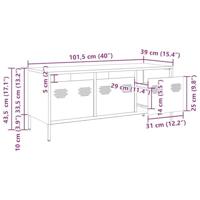 Tv-meubel 101,5x39x43,5 cm koudgewalst staal wit - thumbnail