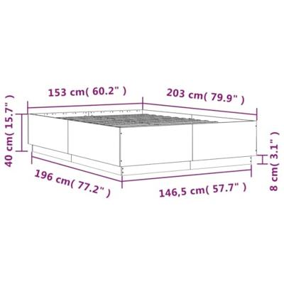 Bedframe bewerkt hout sonoma eikenkleurig 150x200 cm