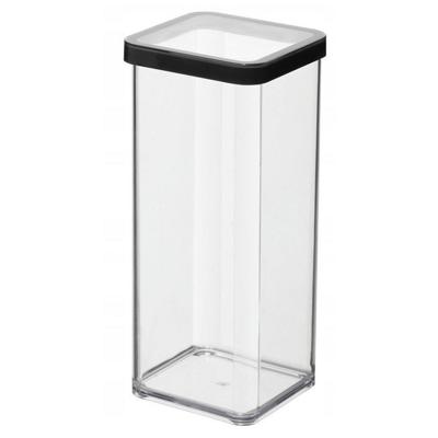 Rotho loft bewaardoos 10x10x21 cm 1.5l zwart/transparant