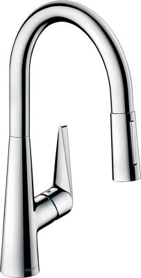 Hansgrohe Talis M51 ééngreeps keukenmengkraan 200 met uittrekbare vuistdouche, 2 straalsoorten, chroom