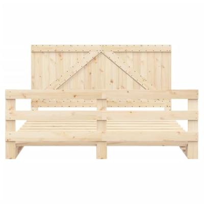 Bedframe met hoofdbord massief grenenhout 200x200 cm