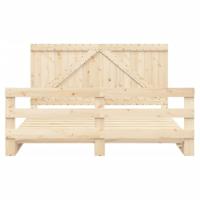 Bedframe met hoofdbord massief grenenhout 200x200 cm - thumbnail