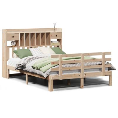 Bed met boekenkast zonder matras massief grenenhout 140x200 cm - thumbnail