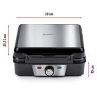 Alpina wafelijzer brusselse wafels antiaanbaklaag 4 wafels 1200w - thumbnail