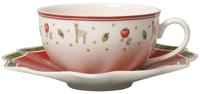 Villeroy & Boch Toy's Delight Koffie / theekop 0.3l wit met schotel rood - thumbnail