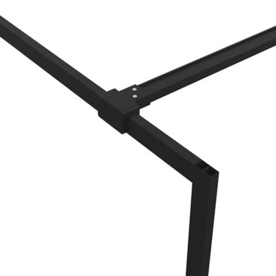 Inloopdouchewand 140x195 cm halfmat ESG-glas zwart - thumbnail