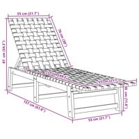 Ligbedden 2 st met tafel massief acaciahout donkerblauw - thumbnail