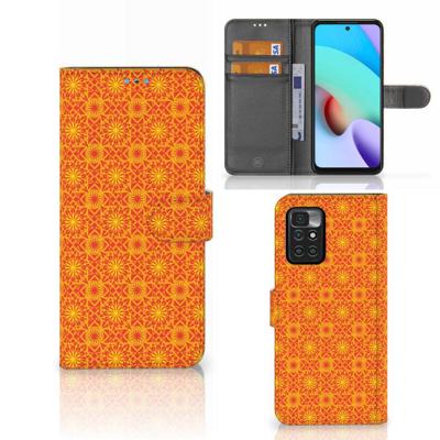 Xiaomi Redmi 10 | Telefoon Hoesje | Batik Oranje Xiaomi Redmi 10 | Telefoon Hoesje | Batik Oranje