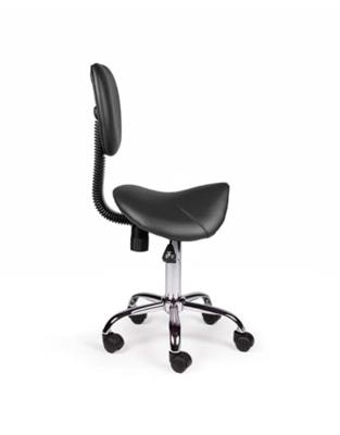 Zadelkruk Office rugleuning laag harde wielen zw Zadelkruk Office rugleuning laag harde wielen zw