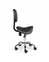 Zadelkruk Office rugleuning laag harde wielen zw - thumbnail