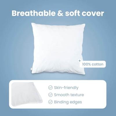 VidaXL Hoofdkussen met kussen 2 pcs wit 65 x 65 cm veren