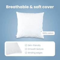 VidaXL Hoofdkussen met kussen 2 pcs wit 65 x 65 cm veren - thumbnail