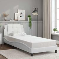 Bedframe zonder matras "Zadar" kunstleer wit 100x203 cm - thumbnail