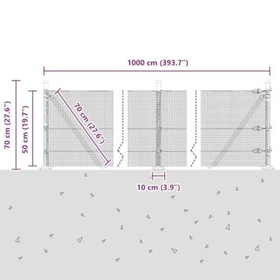 VidaXL Afrasteringspaal groen 10 x 0,5 m (12 x 12 mm mesh) staal
