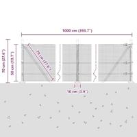 VidaXL Afrasteringspaal zilver 10 x 0,5 m (12 x 12 mm mesh) staal - thumbnail