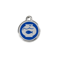 Fish Bowl Navy roestvrijstalen kattenpenning small/klein dia. 2 cm RedDingo - Reddingo - thumbnail