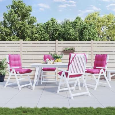 Stoelkussens 4 st lage rug oxford stof roze