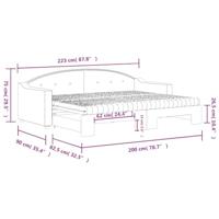 Slaapbank met onderschuifbed en matrassen 80x200 cm stof zwart - thumbnail