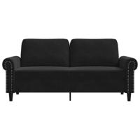 Tweezitsbank 140 cm fluweel zwart - thumbnail