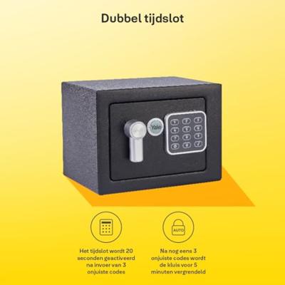 Yale YSV/170/DB2 Staande kluis 3,8 l staal Zwart - thumbnail