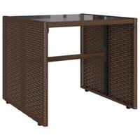 4-delige Loungeset met kussens poly rattan bruin - thumbnail