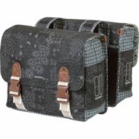 Basil bohème dubbele fietstas - waterafstotend - polyester - groen - 35l - thumbnail