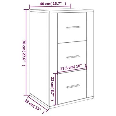 Dressoir 40x33x70 cm bewerkt hout betongrijs Dressoir 40x33x70 cm bewerkt hout betongrijs