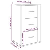 Dressoir 40x33x70 cm bewerkt hout betongrijs - thumbnail