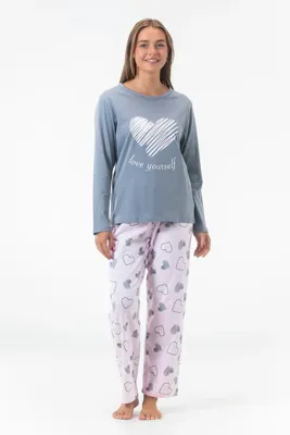 Gaubert dames pyjama - katoen - Love Yourself - katoenen dames nachtkleding goedkoop