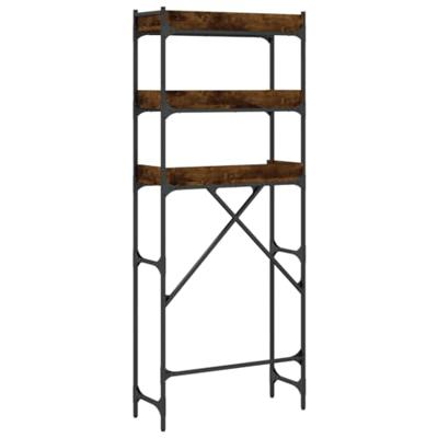 Wasmachinerek 67x25x163 cm bewerkt hout gerookt eikenkleurig