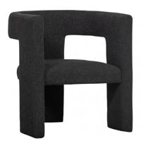 WOOOD Fauteuil 'Tiwa' Bouclé, kleur Donkergrijs - thumbnail