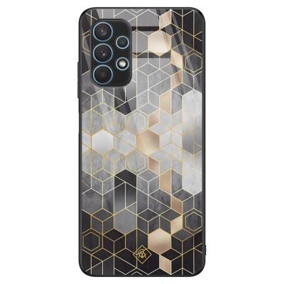 Samsung Galaxy A32 5G glazen hardcase - Cubes art