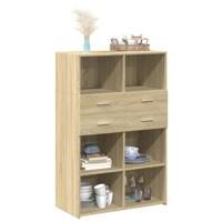 Hoge kast 80x42,5x124 cm bewerkt hout sonoma eikenkleurig - thumbnail