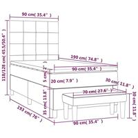 Boxspring met matras stof donkerbruin 90x190 cm - thumbnail