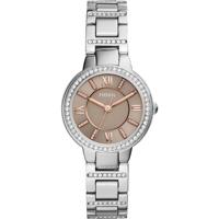Fossil dames Virginia zilverkleurig roestvrij stalen horloge ES4147 - thumbnail