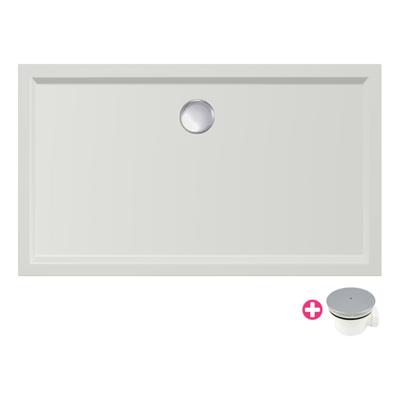 Douchebak Xenz Mariana | 140x80x4 cm | Incl.Afvoersifon-Chroom | Acryl | Rechthoekig | Wit mat Douchebak Xenz Mariana | 140x80x4 cm | Incl.Afvoersifon-Chroom | Acryl | Rechthoekig | Wit mat