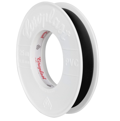 Coroplast 302 tape zwart 15mm x 25 meter