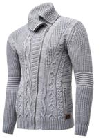 Rusty Neal - Heren Vest Kabel - Grijs - Gebreid - Italianstyle - thumbnail