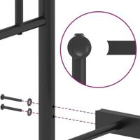 Bedframe met hoofd- en voeteneinde metaal zwart 183x213 cm - thumbnail