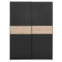 Schuifdeurkast Genua - antraciet/eikenkleur - 204x150x60 cm - thumbnail